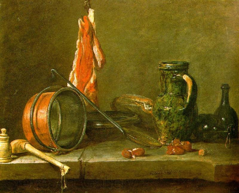 jean-Baptiste-Simeon Chardin A  Lean Diet with Cooking Utensils Spain oil painting art